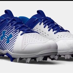 Under Armour White and Blue Performance Cleats